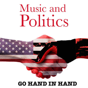 Rafa Selase music and politics image of a handshake with one hand having the american flag and the other hand all black as the colors from each hand flow into the other